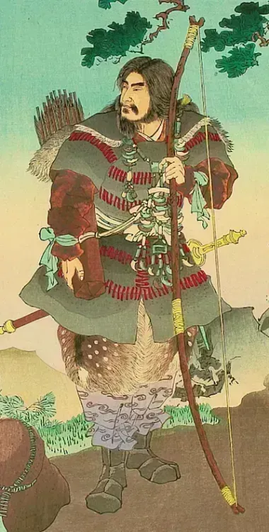 Woodblock print depicting legendary first emperor Jimmu