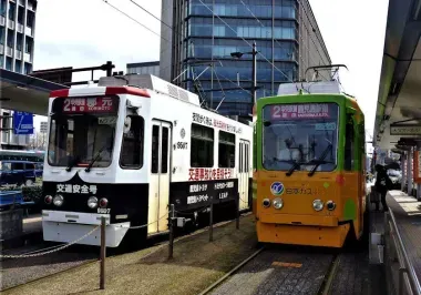Tram stop in front of JR Kagoshima-Chuo Station