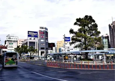 Bus Station in front of Kagoshima-Chuo Station for local, long distance, City View Loop, & Kagoshima Airport buses