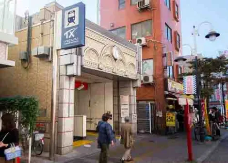 Old historical Exit 5 of Asakusa Station of the Tsukuba Express Line, near Koenrokku Intersection, Tokyo